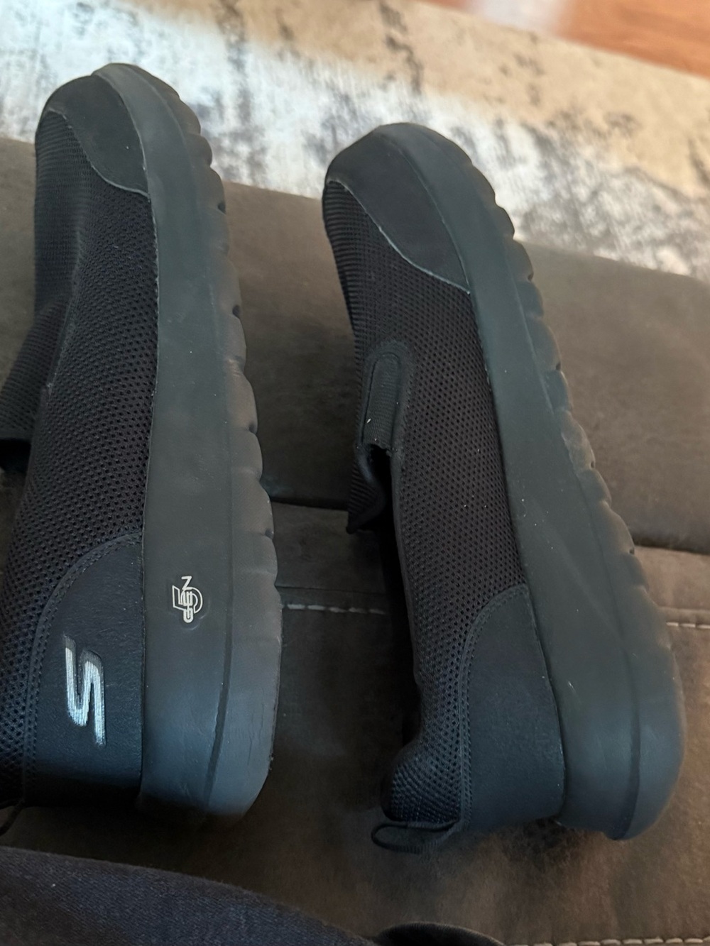 Skechers Black Slip-On Mesh Loafers - Picture 4 of 5